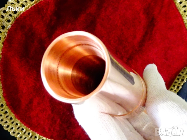 Меден свещник 740 гр.,ваза чиста червена мед. , снимка 2 - Антикварни и старинни предмети - 53939618