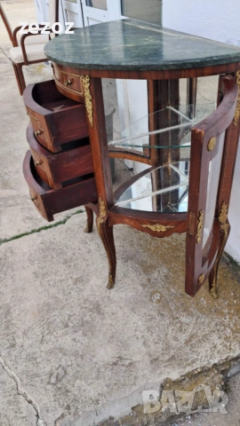 Шкаф с витрини и мраморен плот, снимка 5 - Шкафове - 54234941