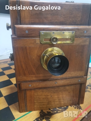 Античен дървен фотоапарат с мех, снимка 8 - Антикварни и старинни предмети - 52915002