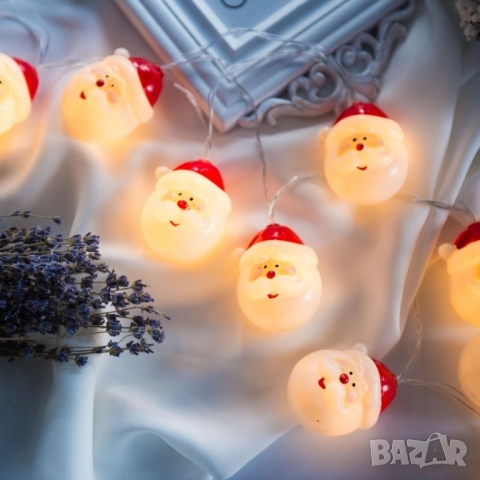 Коледна украса, светещи LED лампички с Дядо Коледа SD19, снимка 2 - Декорация за дома - 52567561