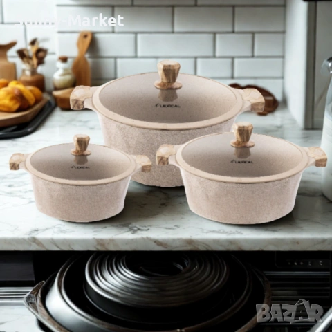 Готварски комплект касероли PEARL SERIES Lexical – Лукс, ефективност и стил в кухнята, снимка 3 - Съдове за готвене - 53515703