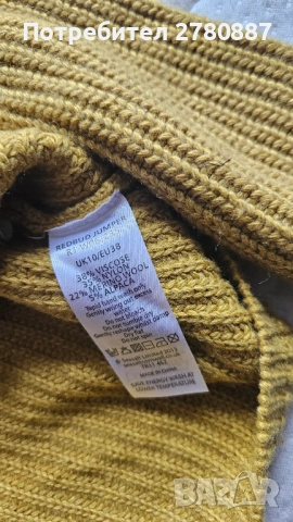 Дамски пуловер жълт мерино вълна seasalt cornwall deluxe M, снимка 2 - Блузи с дълъг ръкав и пуловери - 54027221