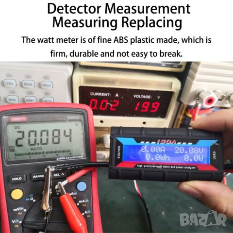 Анализатор на мощност 150A - ватметър , амперметър , волтметър, снимка 4 - Друга електроника - 46232275