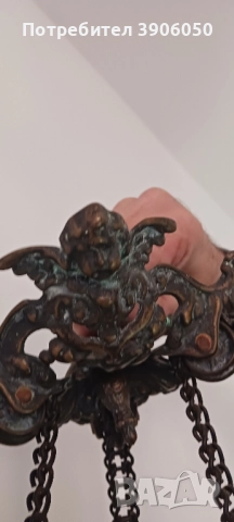 Старинен бронзов канделабър, снимка 8 - Антикварни и старинни предмети - 52226152