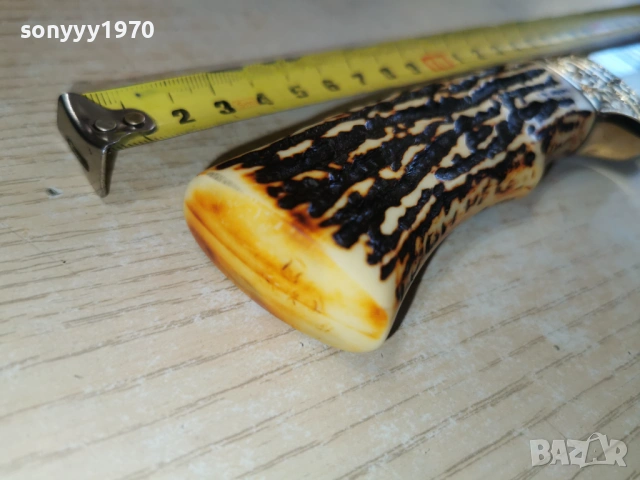 НОЖ-МАСИВЕН,ЗЛАТО И РОГ 2602261818, снимка 13 - Ножове - 53636693
