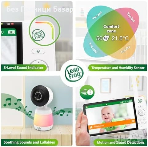 Нов Бебефон LeapFrog LF3927HD 7" HD монитор с цветно нощно виждане app, снимка 10 - Други - 54058942
