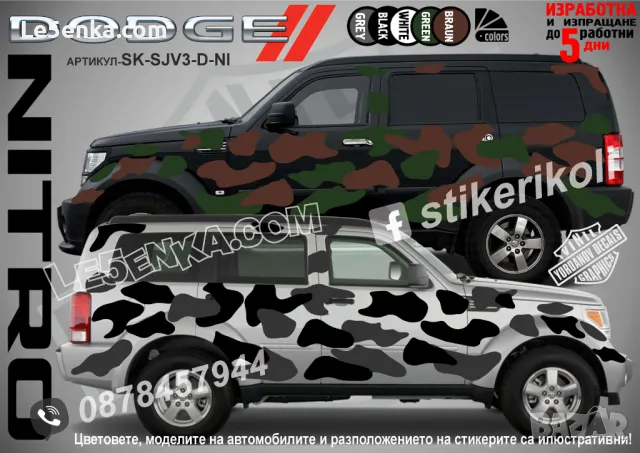 Jeep TrailHawk SK-SJV3-J-TH Кaмуфлаж Офроуд Джип Пикап Лодка Camouflage Off-Road стикери, снимка 16 - Аксесоари и консумативи - 47899198