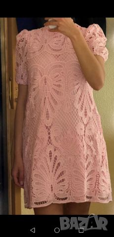 Розова рокля рязана дантела , снимка 3 - Рокли - 45820016