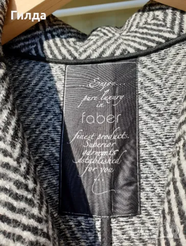 Faber палто 100% вълна L / XL, снимка 10 - Палта, манта - 47413892