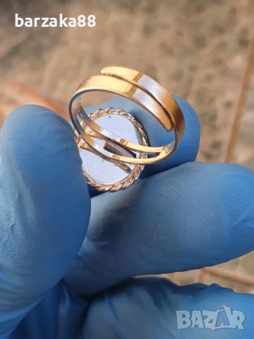 Сребърен пръстен с Лилав камък, снимка 5 - Пръстени - 45729501