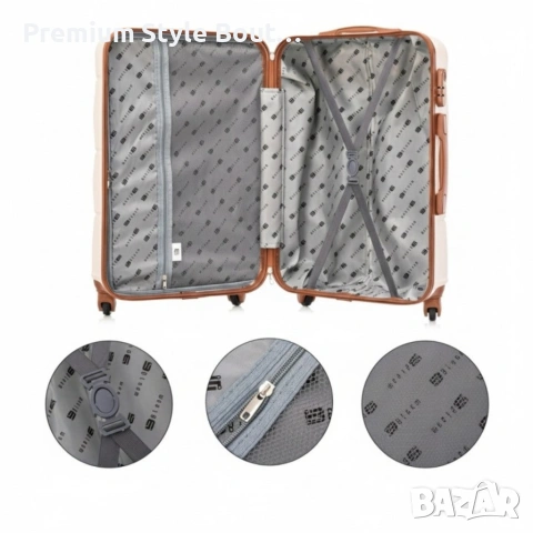 Комплект луксозни куфари 4 в 1 – ABS твърд корпус, кодирана ключалка и 4 двойни колела, снимка 2 - Куфари - 53892221