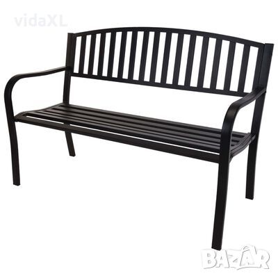 ProGarden Градинска пейка, метал, 127x50x85 см, черна（sku436174