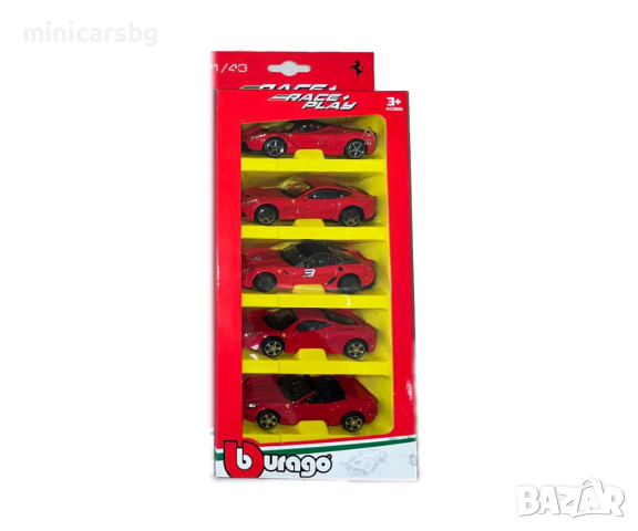 Метални колички: Ferrari Комплект от 5 колички, снимка 1 - Колекции - 44942847
