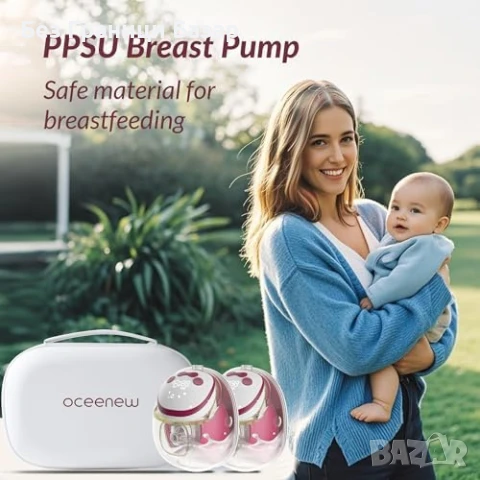 Нови 2 броя Безжична помпа за кърмене 300mmHg – 15 нива, памет Oceenew W216, снимка 3 - Помпи за кърма - 51240114