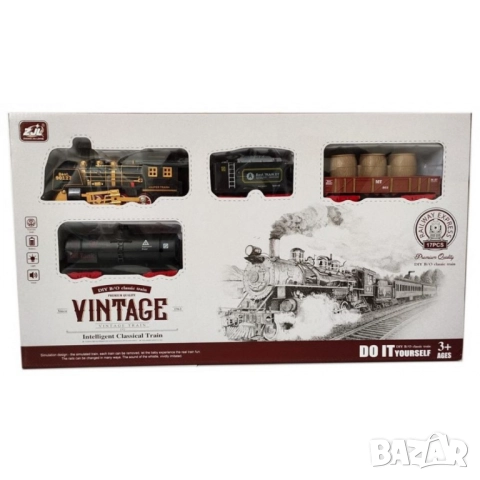 Винтидж класическа играчка влак – 17 части забавление за малки машинисти, снимка 4 - Коли, камиони, мотори, писти - 52038055