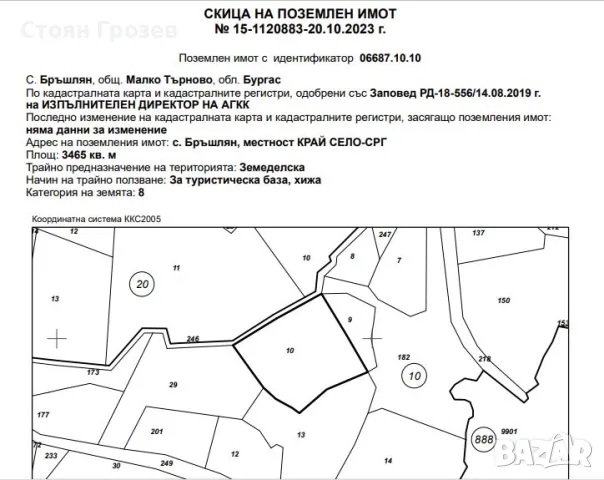 Продавам УПИ с. Бръшлян, снимка 3 - Парцели - 47224750