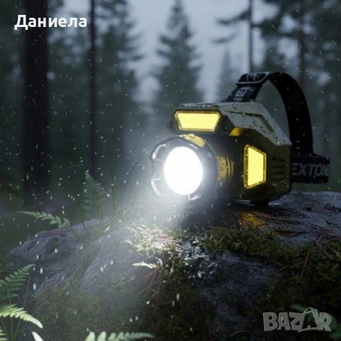 Акумулаторен LED челник HX-917S със сензор за движение, Type-C зареждане и батерия 18650, снимка 2 - Други стоки за дома - 53045141