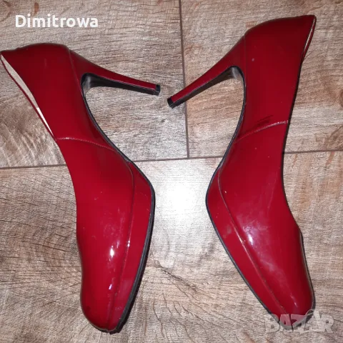 н.39,5/uk6 1/2 Högl women´s elegant pumps with leather sole - red, снимка 5 - Дамски елегантни обувки - 47160933