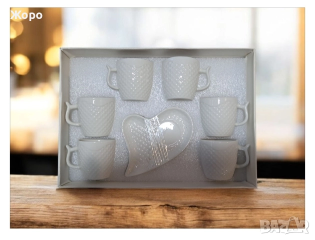 Сервиз за кафе 12 части бял ,различни форми, снимка 4 - Сервизи - 52615613