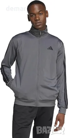 Adidas Мъжки суитшърт с 3 ивици, XL, сив, снимка 3 - Спортни дрехи, екипи - 49288604