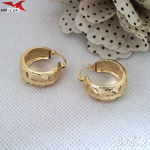 Обеци с 14К златно покритие 2141865