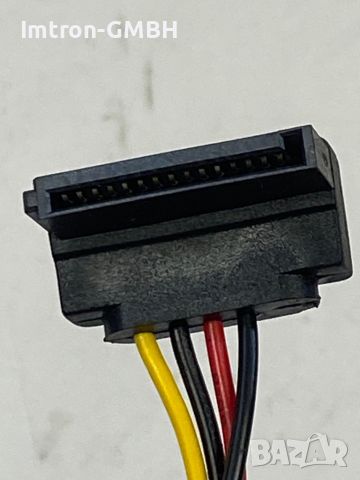 Кабел Cable SATA  ъглов 90° 15 pin женско към 4 pin женско, 20 cm, снимка 3 - Друга електроника - 45127884