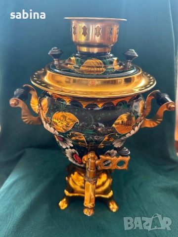 Продавам нов ръчно рисуван самовар, снимка 8 - Антикварни и старинни предмети - 48092863