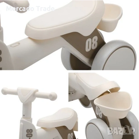 Детско колело за баланс Mercado Trade, Със звук и светлина, Бежов, снимка 5 - Детски велосипеди, триколки и коли - 53456965