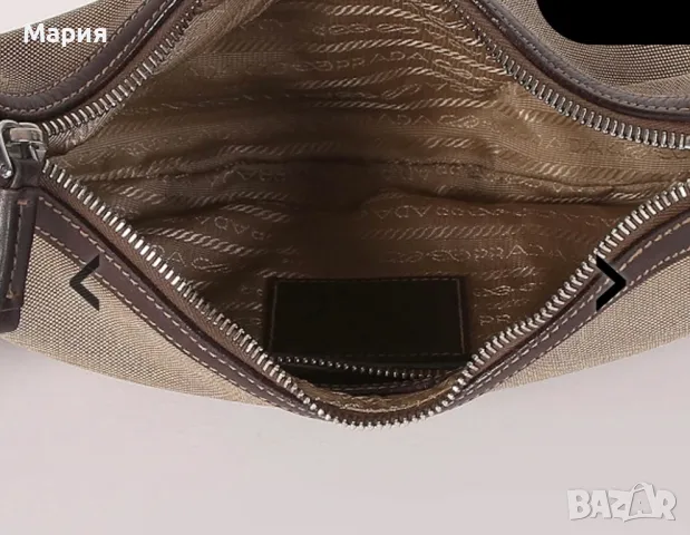 Дизайнерска Prada/Прада канвас чанта от канвас цвят на зелена маслина, снимка 13 - Чанти - 49727027