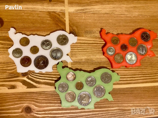 (С монети!) Стойка за монети лев стотинки, снимка 4 - Нумизматика и бонистика - 54230991