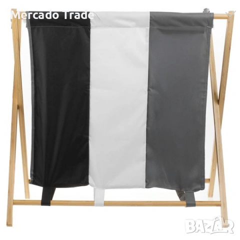 Декоративен кош за пране Mercado Trade, Трицветен, Бамбуk, снимка 3 - Декорация за дома - 53684294