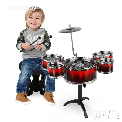 Барабани с чинел и столче, снимка 2 - Музикални играчки - 52520325