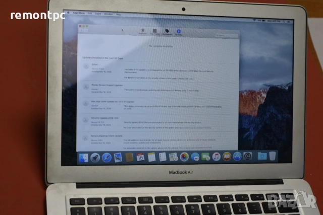 Macbook Air A1466 13 inch 2017 I5 / 4 GB / 128 SSD , снимка 3 - Лаптопи за работа - 53861097