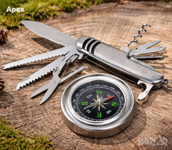 Къмпинг Лампа и Фенер със Соларен Панел.LED COB Фенер със Zoom.Джобно Ножче Army Pocket Knife.Компас, снимка 3 - Къмпинг осветление - 54175569