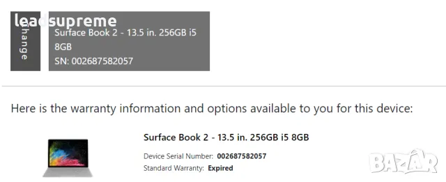 Surface Book 2 - 13.5 in. 256GB i5 8GB - за части, снимка 1 - Таблети - 47316790