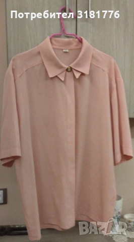 Дамска копринена риза с къс ръкав., снимка 2 - Ризи - 52586107