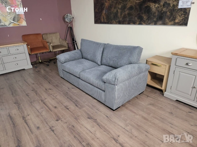 Сив диван от плат с функция сън, снимка 8 - Дивани и мека мебел - 53719401