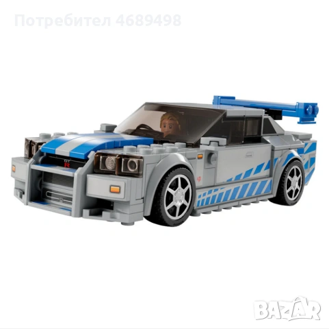 LEGO Speed Champions Nissan Skyline GT-R (R34) – 2 Fast 2 Furious конструктор – официален LEGO модел, снимка 3 - Конструктори - 53169959