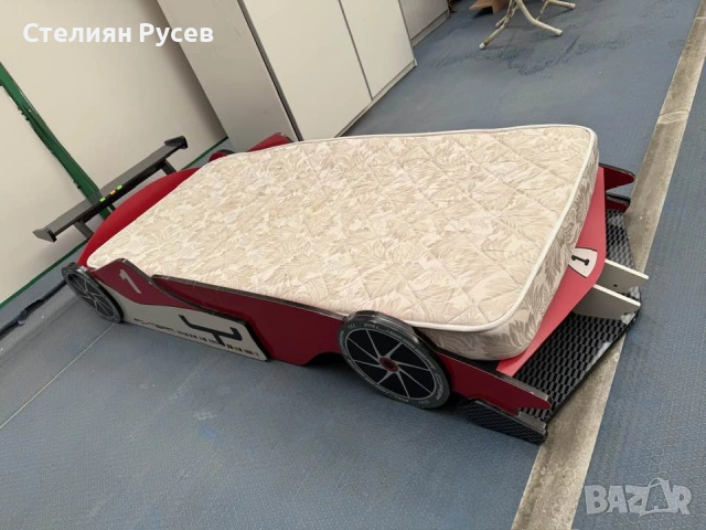 1401  FORMULA 1 детско легло с матрак 90/200см цена 80 евро или 156,47 лв   -190см / 120см широко -д, снимка 4 - Спални и легла - 53096721