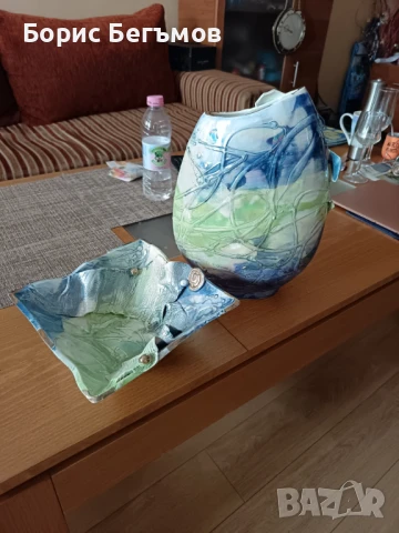 Комплект керамика ваза и фруктиера, снимка 9 - Други стоки за дома - 51316004