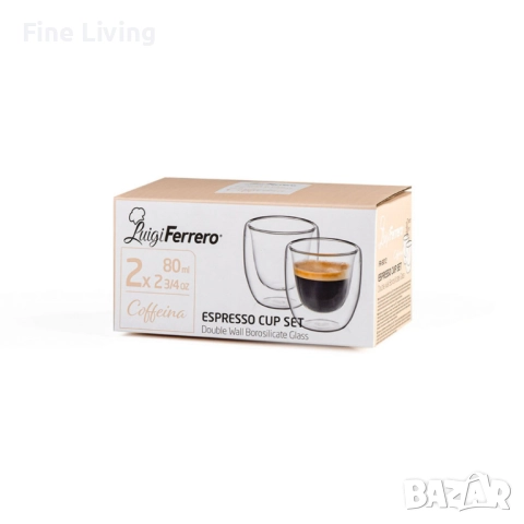 Чаша за еспреco Luigi Ferrero Coffeina FR-8012 80ml, 2 броя, снимка 2 - Чаши - 52196205