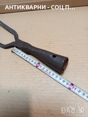 Соц Стара Ръчно Кована Двурога Вила 0.700кг. НОМЕР 643., снимка 11 - Антикварни и старинни предмети - 53879325