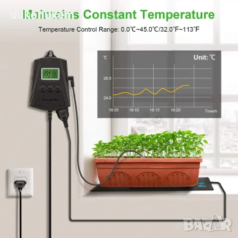 НОВ! WiFi температурен контролер за разсад, пивоварство, оранжерия, снимка 4 - Друга електроника - 49220380