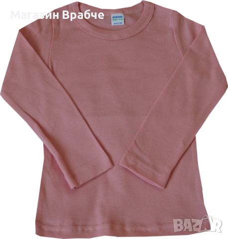 Детски тениски с дълъг ръкав 100% памучен рипс - цветни, снимка 6 - Бебешки блузки - 45649216