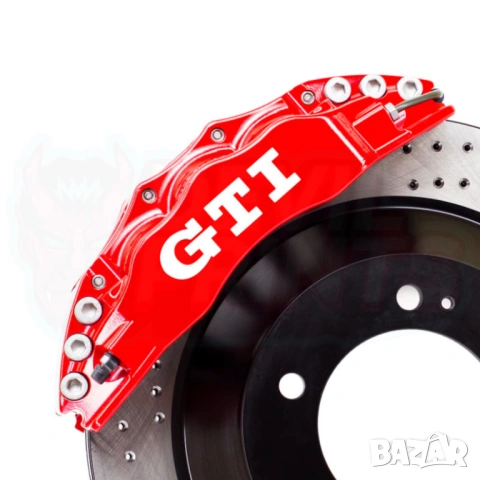 6 бр. GTI Стикери за Спирачни Апарати – Бели (3 Размера) | VW GTI Tuning Style, снимка 2 - Аксесоари и консумативи - 54298373
