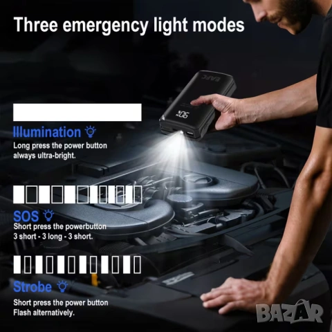 1000A устройство за аварийно стартиране на автомобилни двигатели , снимка 10 - Аксесоари и консумативи - 54095977