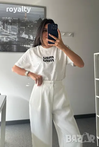 Miu Miu дамски памучни тениски Два цвята , снимка 12 - Тениски - 49853706