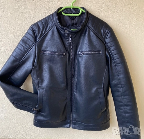 Мъжко кожено яке с подплата — М, снимка 8 - Якета - 52900717