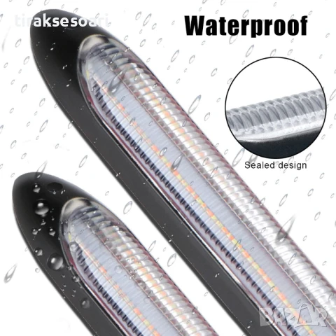  Гъвкави дневни светлини DRL 15 см с бягащ мигач – 12V, 6000K, снимка 3 - Аксесоари и консумативи - 51033539