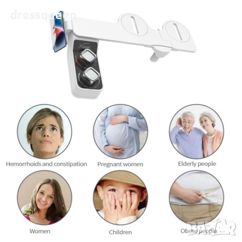 4675 Универсален Биде Накрайник със Смесител за Топла/Студена Вода и Самопочистващи се Дюзи, снимка 2 - Други стоки за дома - 53824009